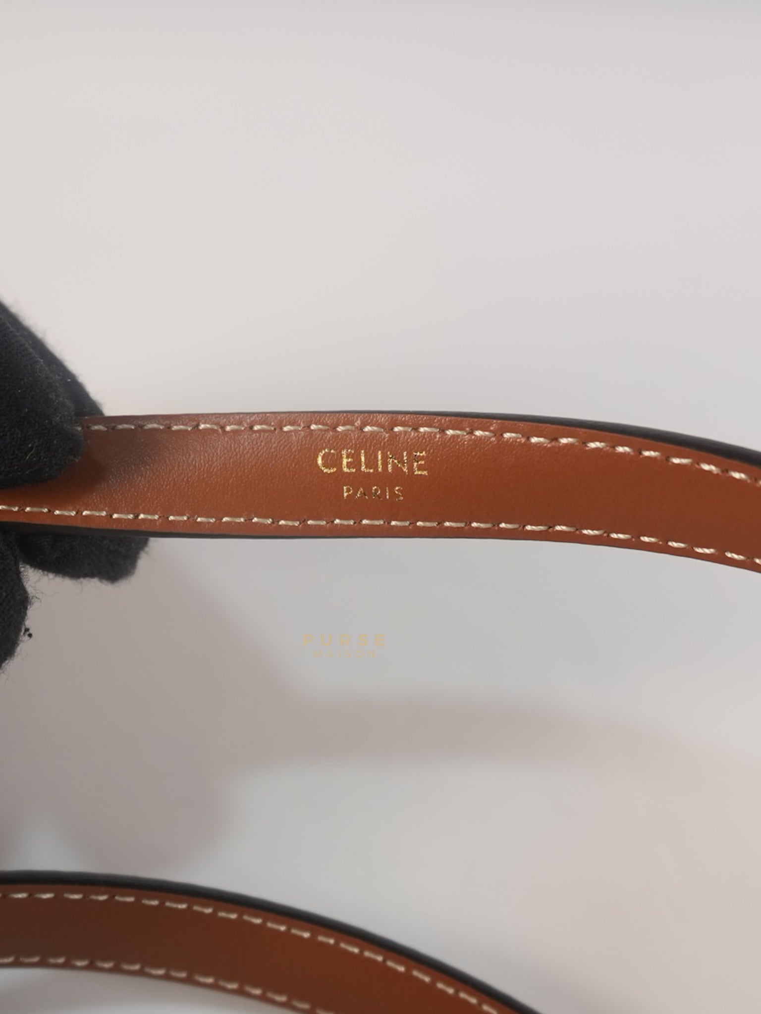 Triomphe Medium 25mm Belt in Tan Calfskin Leather Size 75cm | Purse Maison Luxury Bags Shop