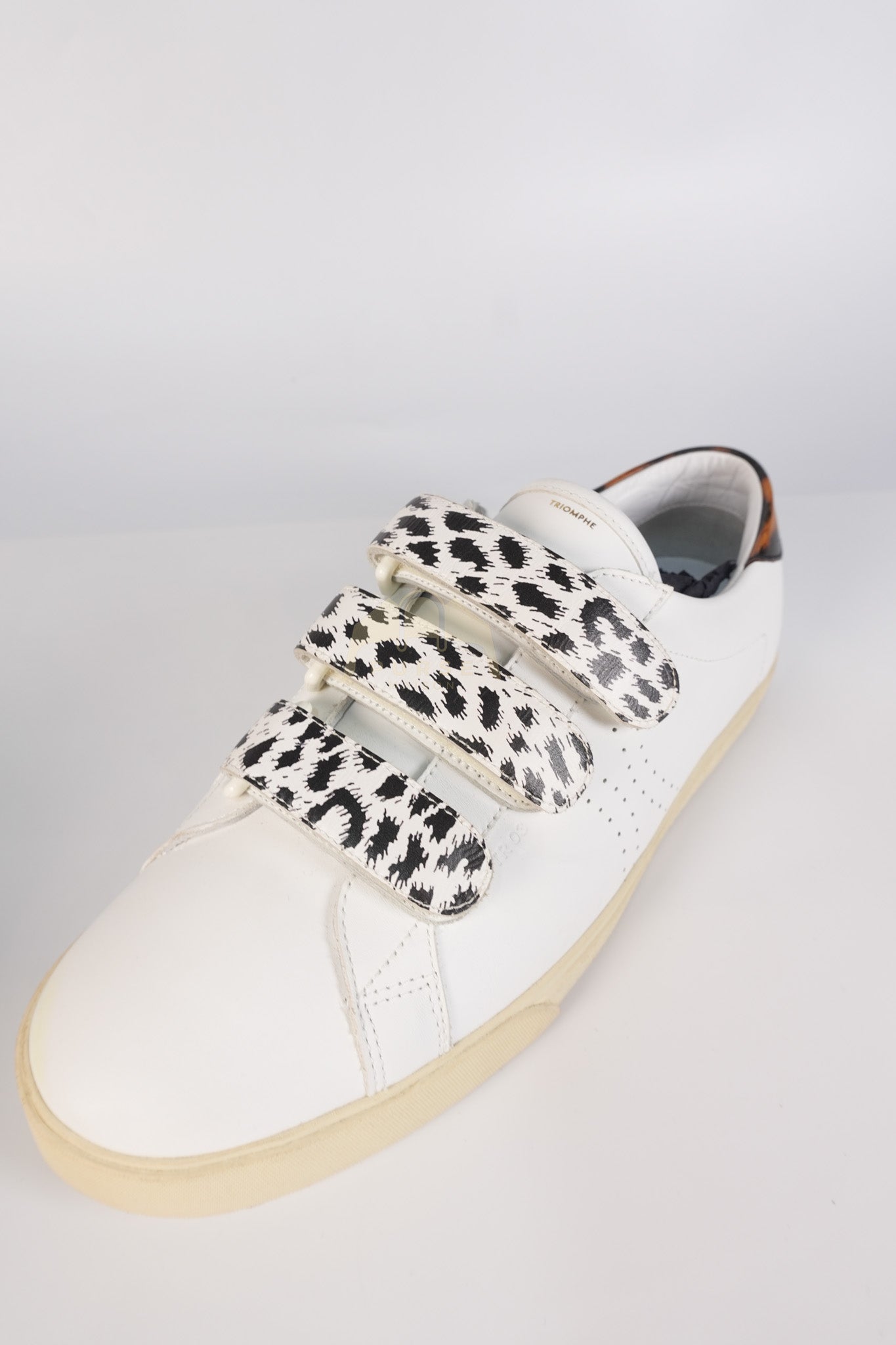 Triomphe Sneakers Touch Strap in White Leather Size 40 (25cm) | Purse Maison Luxury Bags Shop