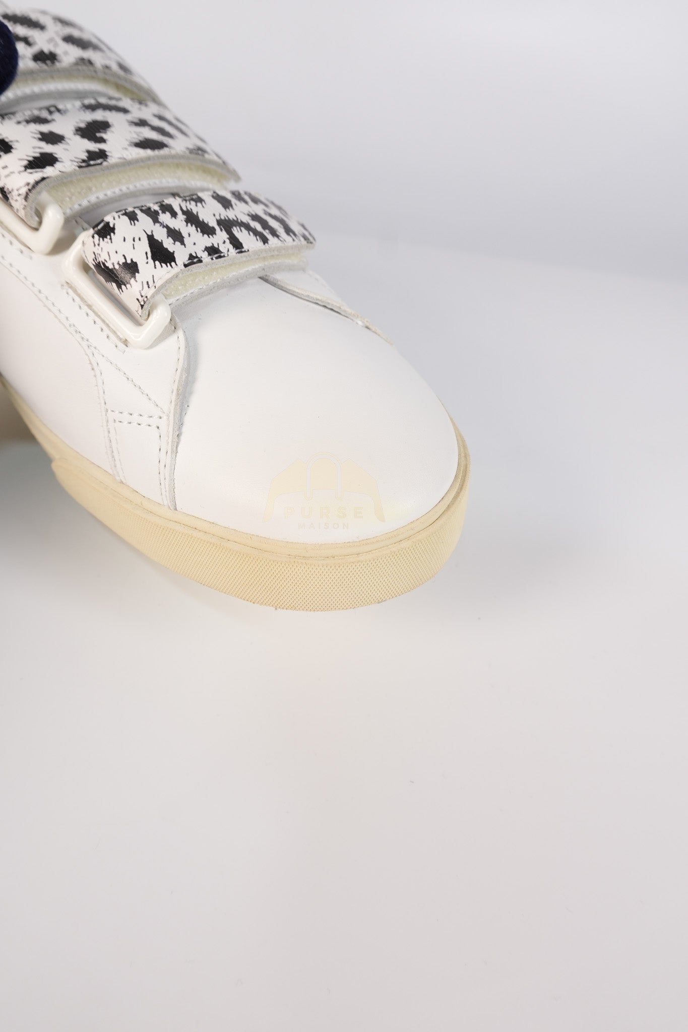Triomphe Sneakers Touch Strap in White Leather Size 40 (25cm) | Purse Maison Luxury Bags Shop