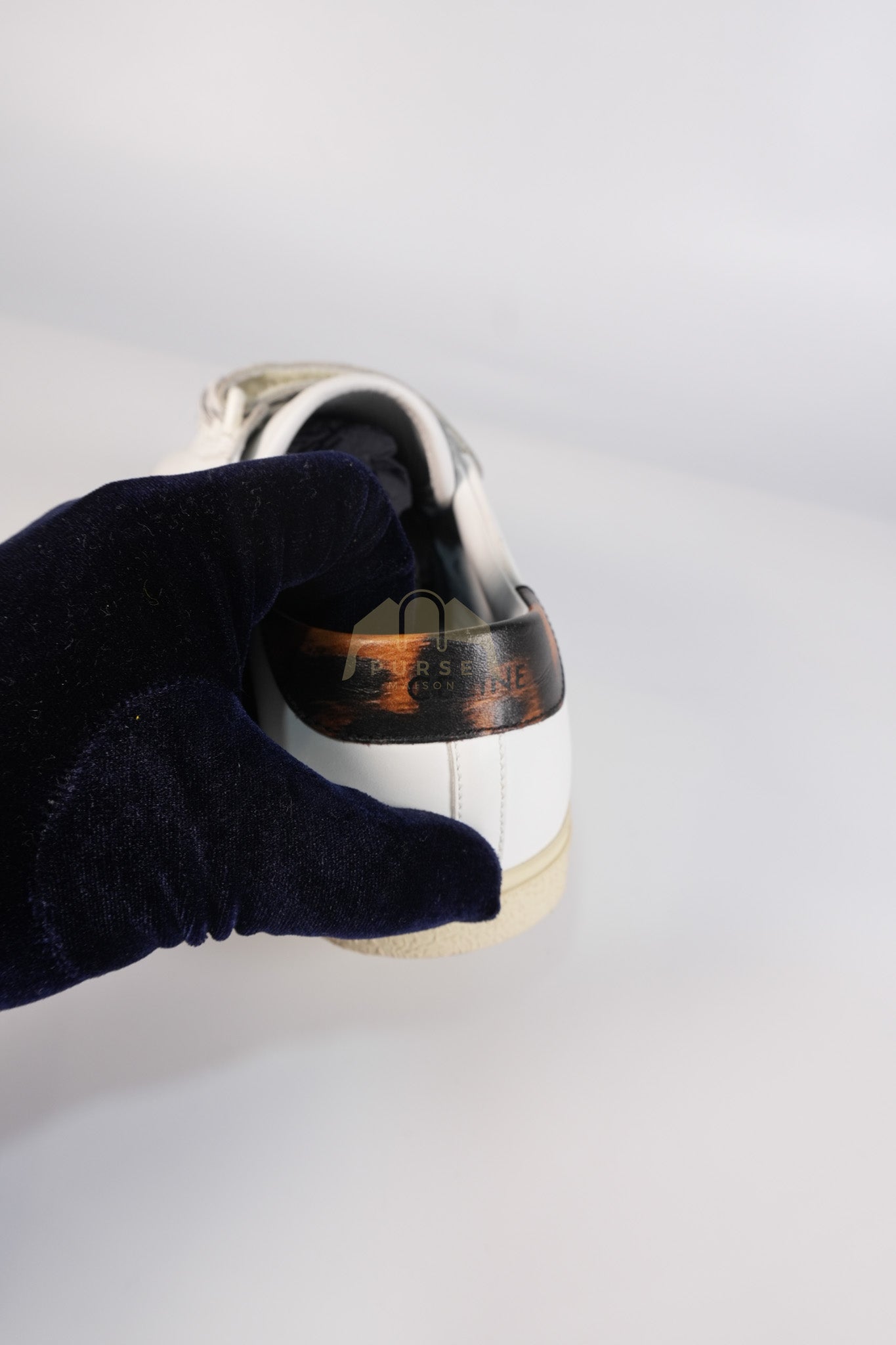 Triomphe Sneakers Touch Strap in White Leather Size 40 (25cm) | Purse Maison Luxury Bags Shop