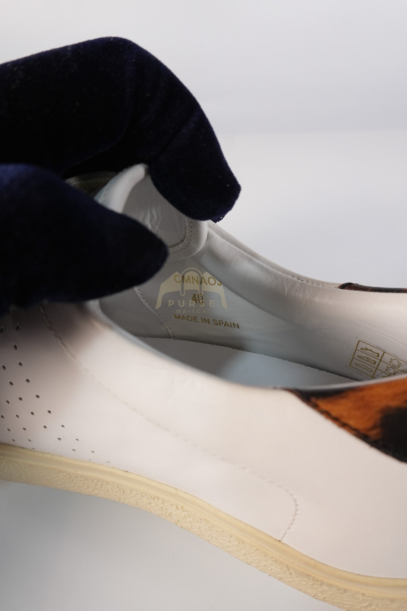 Triomphe Sneakers Touch Strap in White Leather Size 40 (25cm) | Purse Maison Luxury Bags Shop