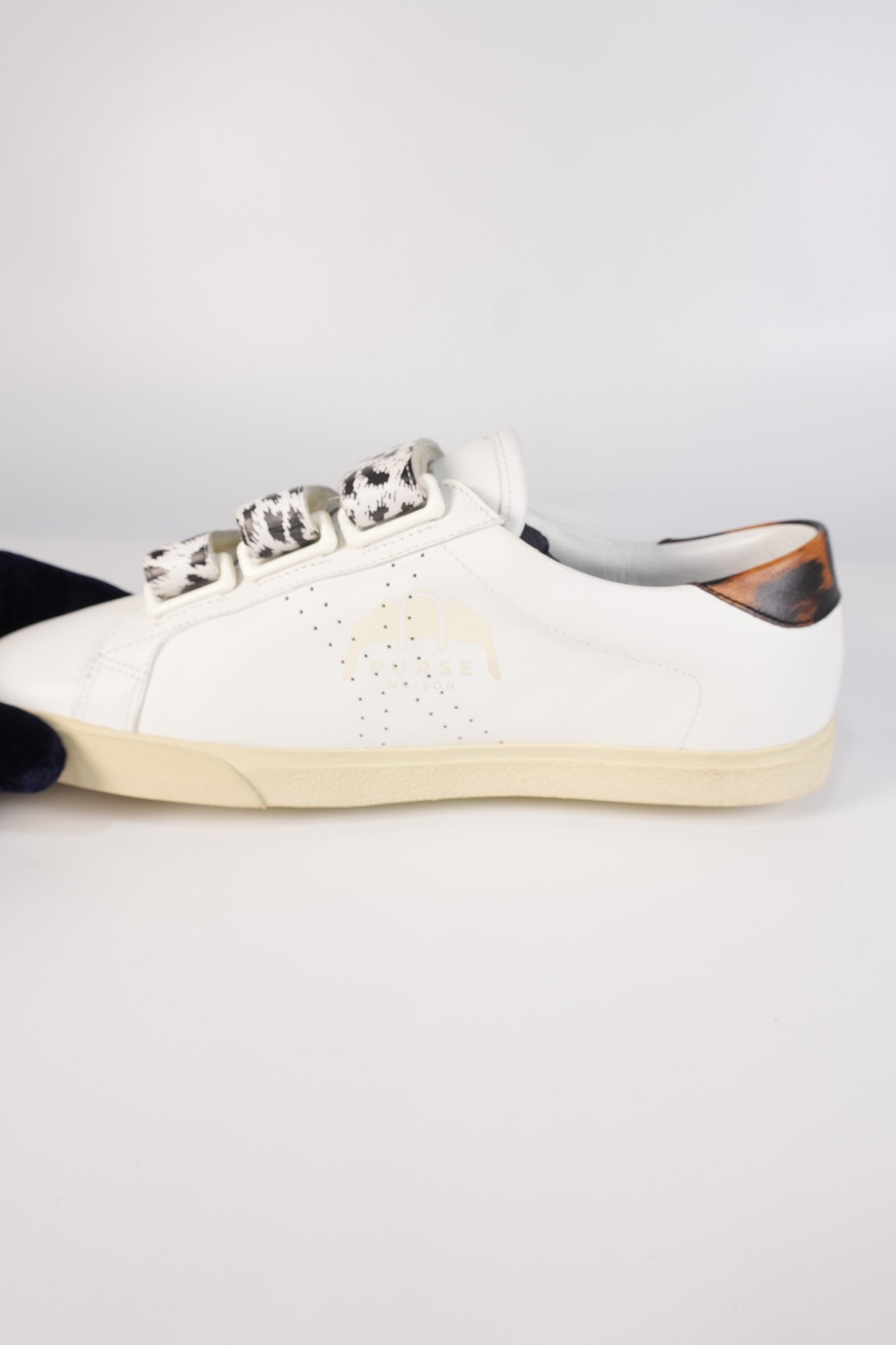 Triomphe Sneakers Touch Strap in White Leather Size 40 (25cm) | Purse Maison Luxury Bags Shop