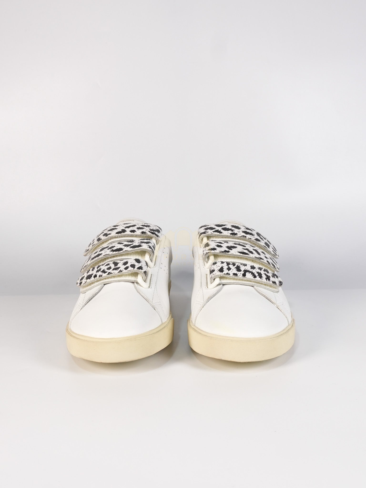 Triomphe Sneakers Touch Strap in White Leather Size 40 (25cm) | Purse Maison Luxury Bags Shop