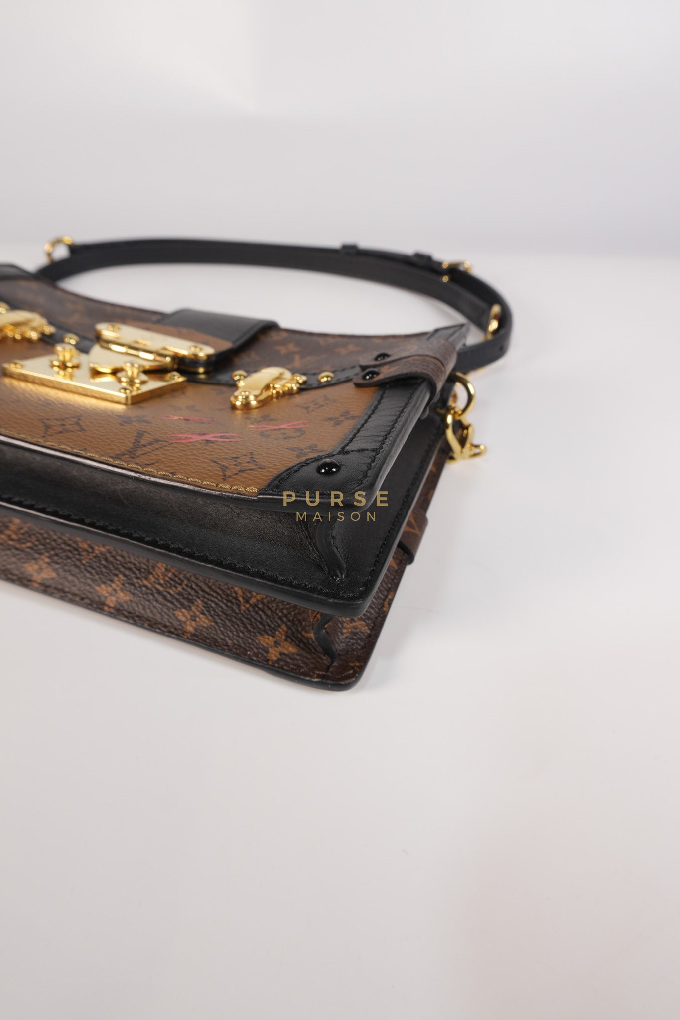 Trunk Clutch Crossbody Bag in Reverse Monogram Canvas | Purse Maison Luxury Bags Shop