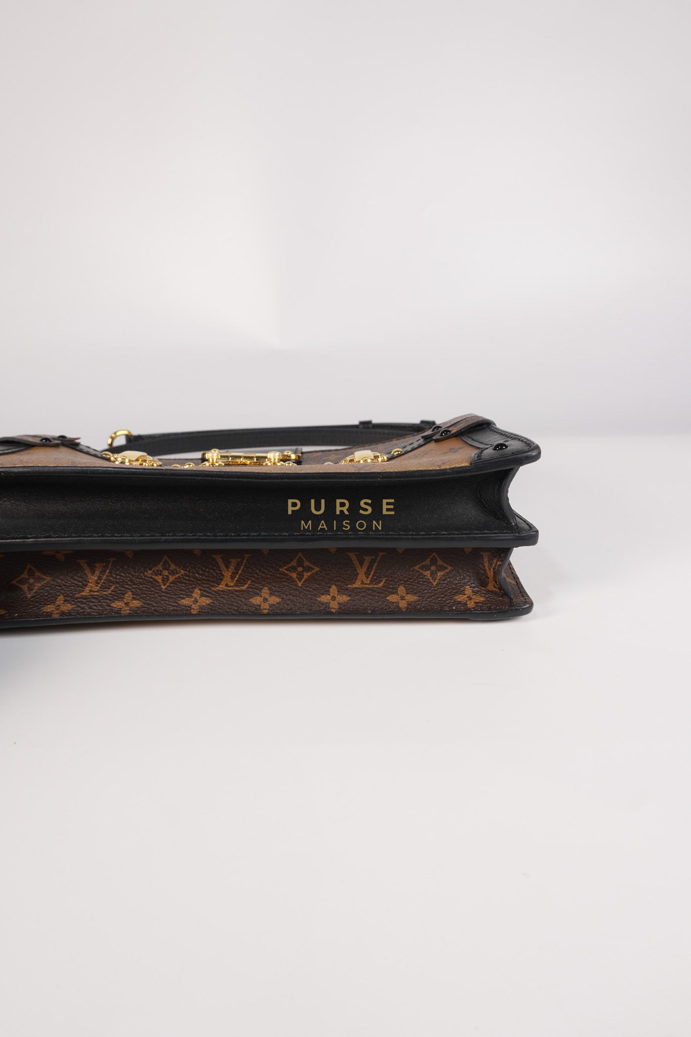 Trunk Clutch Crossbody Bag in Reverse Monogram Canvas | Purse Maison Luxury Bags Shop