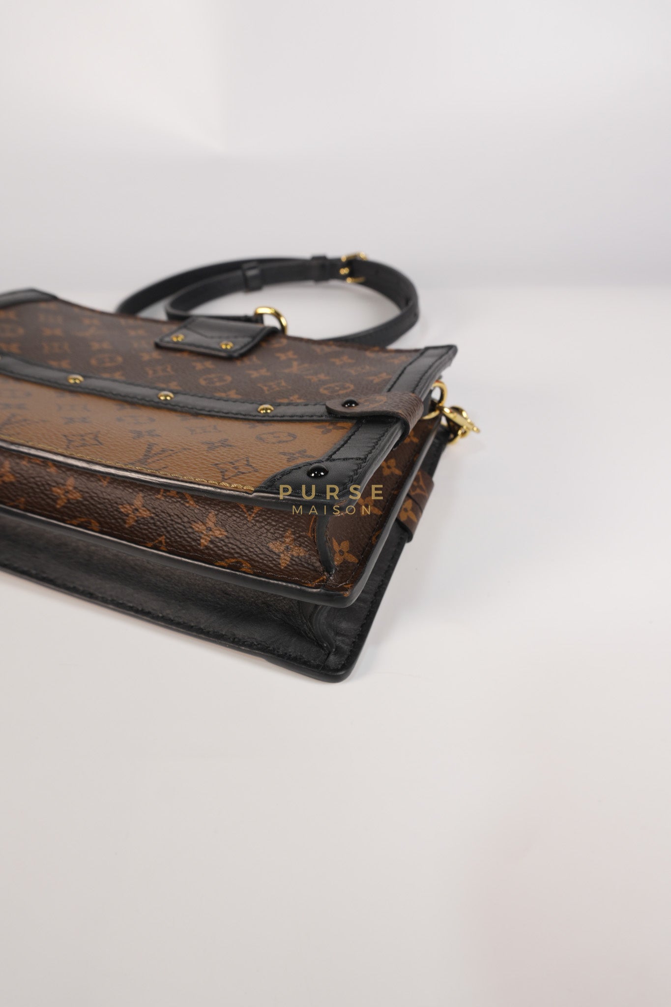 Trunk Clutch Crossbody Bag in Reverse Monogram Canvas | Purse Maison Luxury Bags Shop