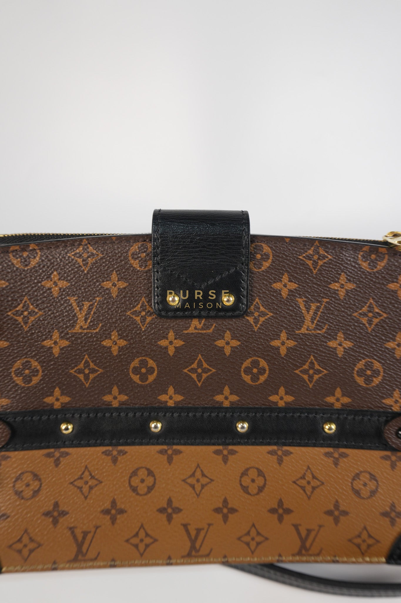 Trunk Clutch Crossbody Bag in Reverse Monogram Canvas | Purse Maison Luxury Bags Shop