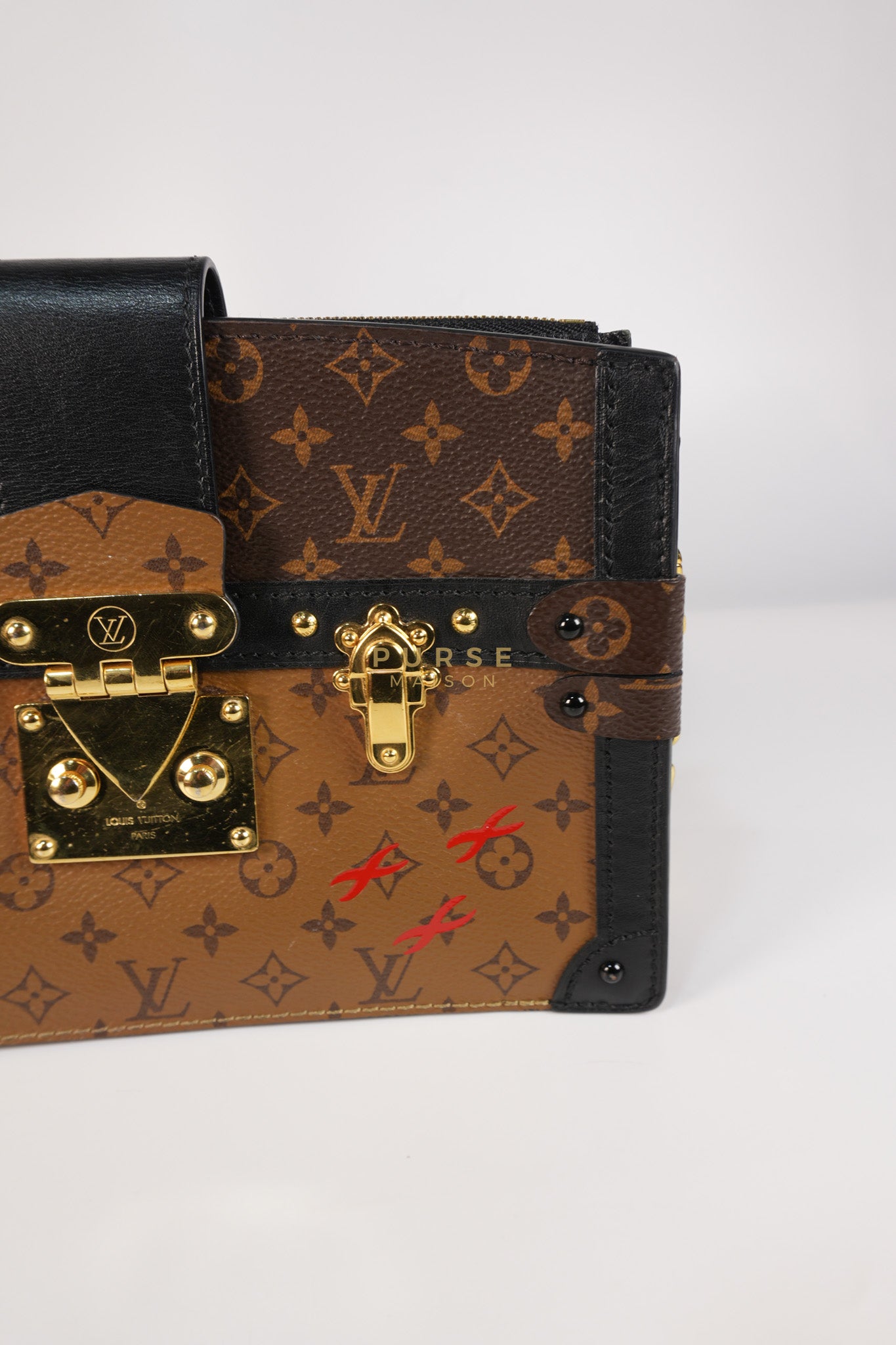 Trunk Clutch Crossbody Bag in Reverse Monogram Canvas | Purse Maison Luxury Bags Shop