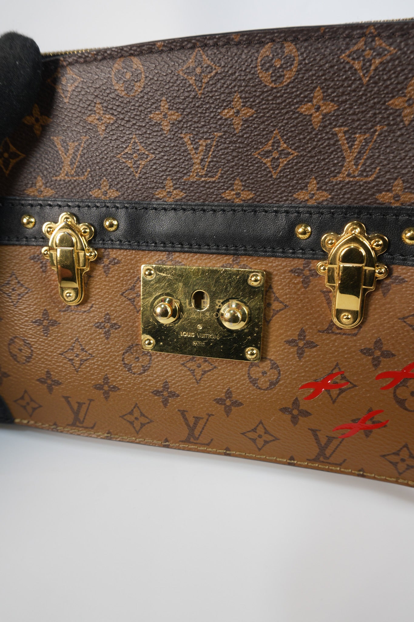 Trunk Clutch Crossbody Bag in Reverse Monogram Canvas | Purse Maison Luxury Bags Shop