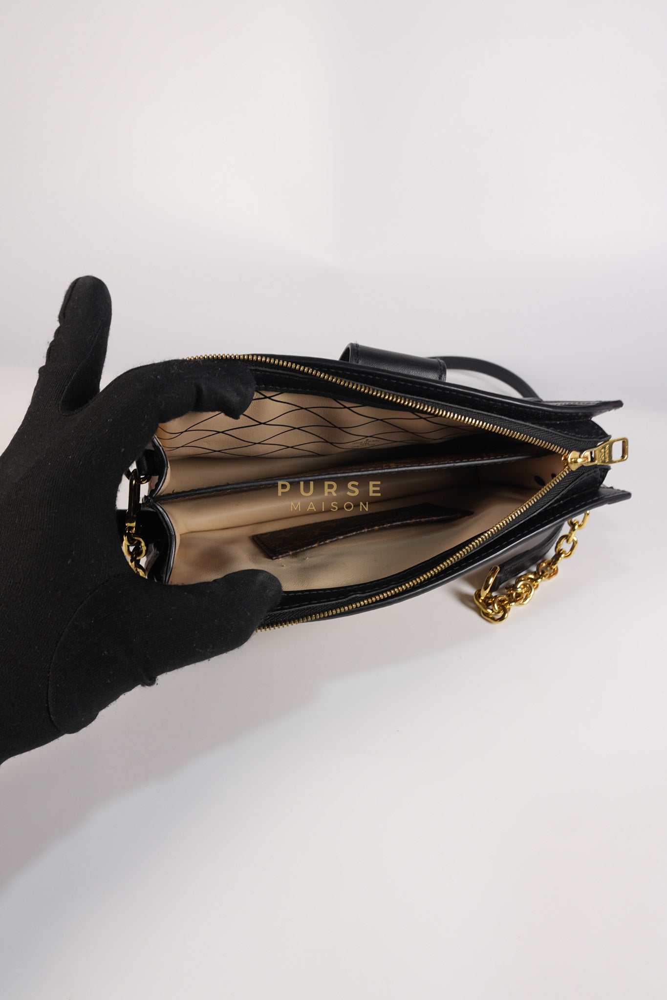 Trunk Clutch Crossbody Bag in Reverse Monogram Canvas | Purse Maison Luxury Bags Shop