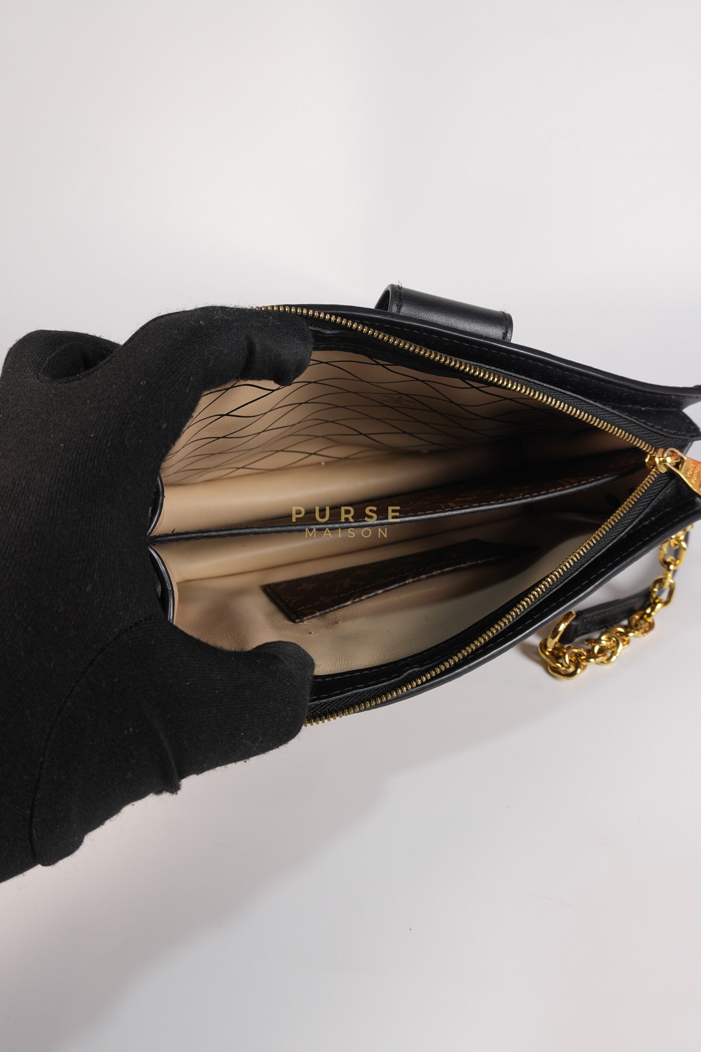 Trunk Clutch Crossbody Bag in Reverse Monogram Canvas | Purse Maison Luxury Bags Shop