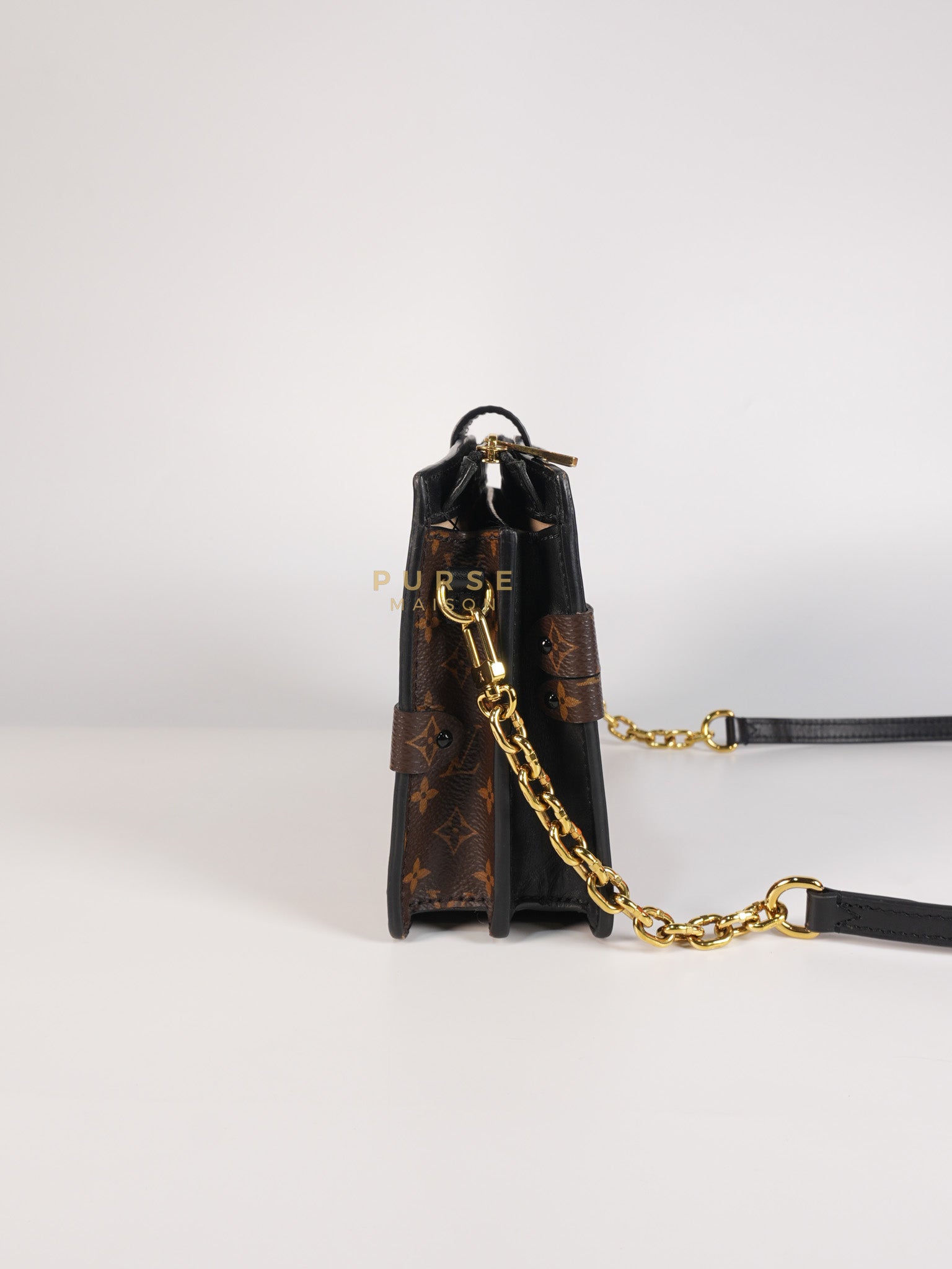 Trunk Clutch Crossbody Bag in Reverse Monogram Canvas | Purse Maison Luxury Bags Shop