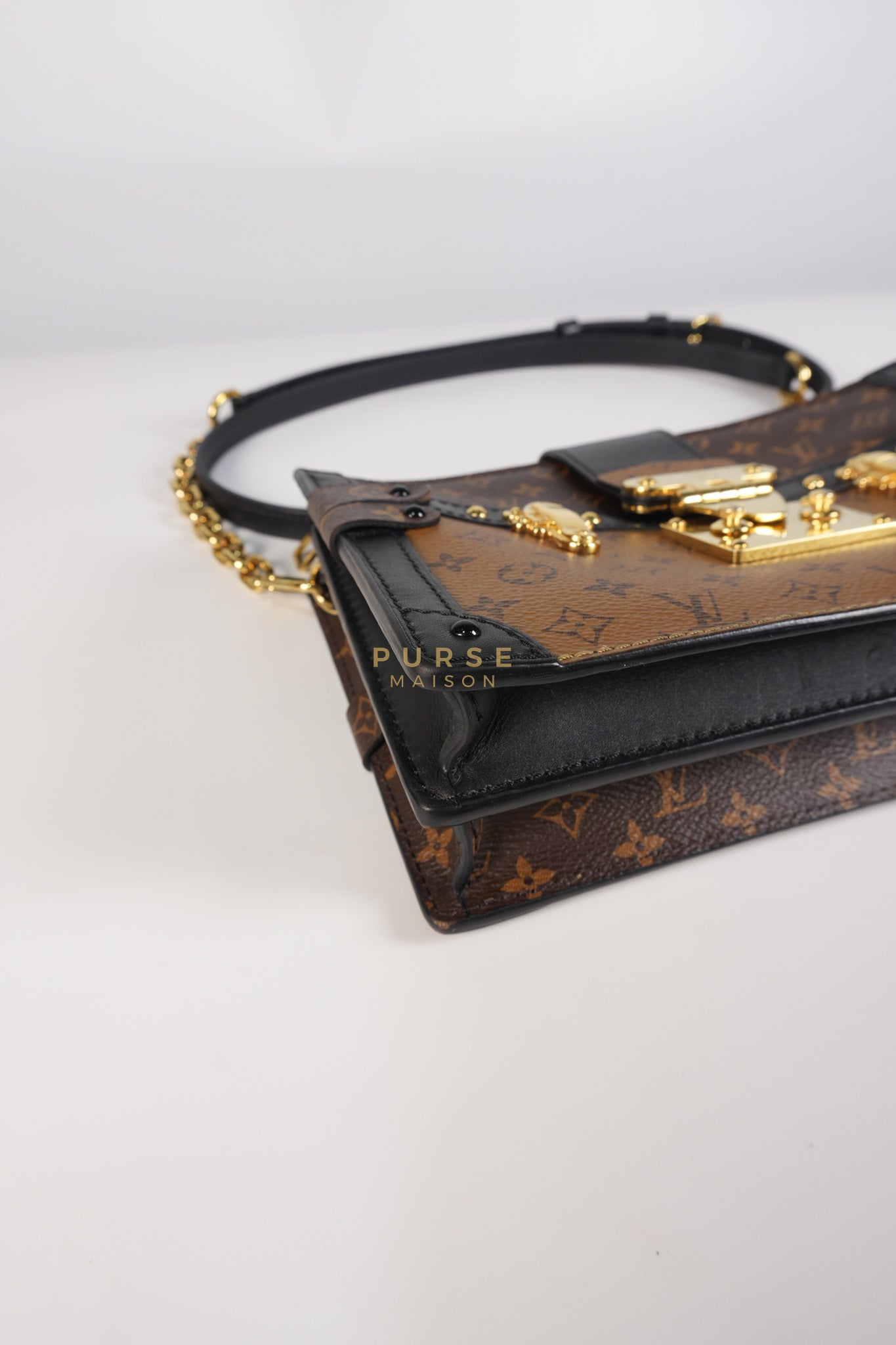 Trunk Clutch Crossbody Bag in Reverse Monogram Canvas | Purse Maison Luxury Bags Shop