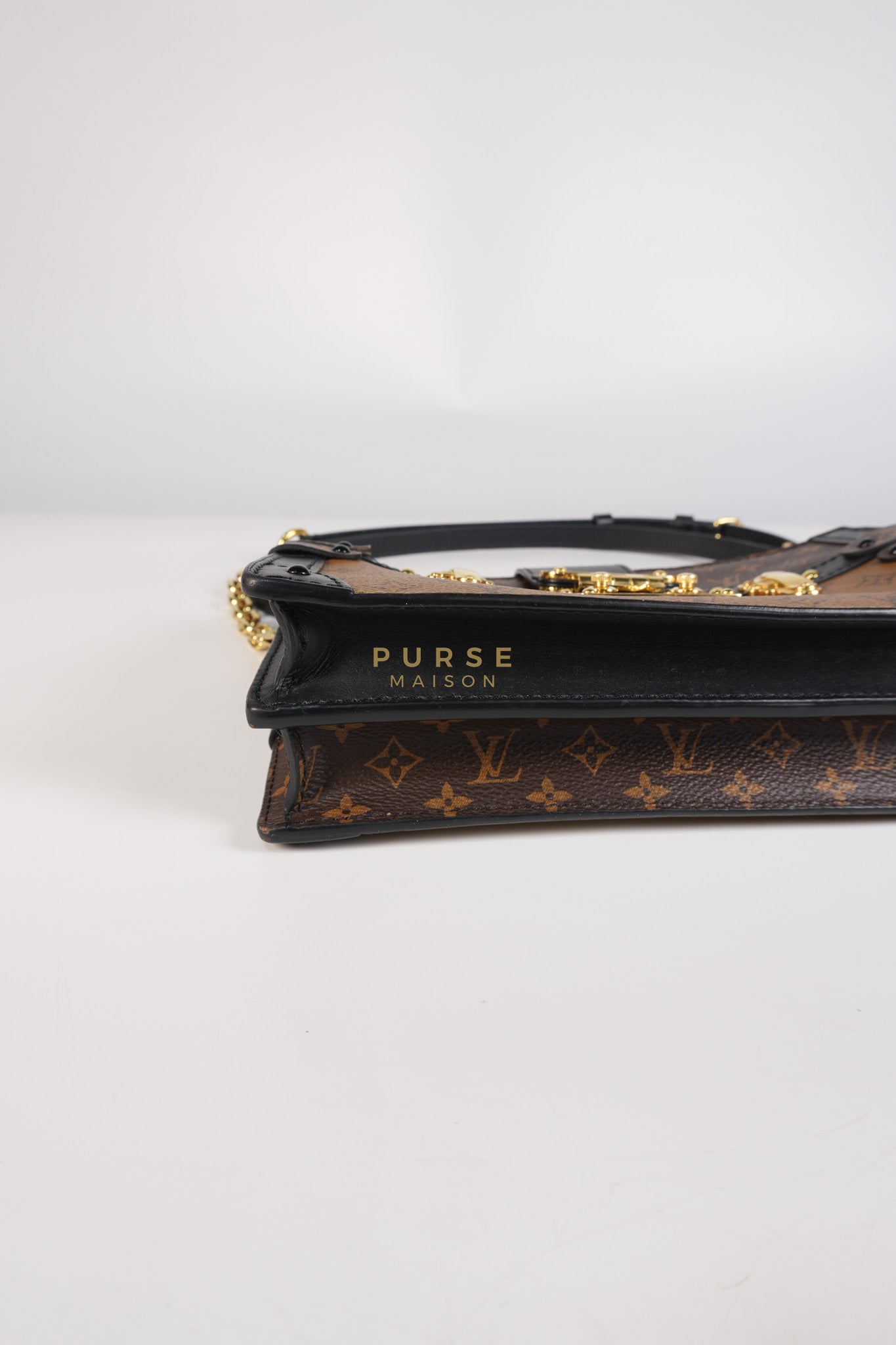 Trunk Clutch Crossbody Bag in Reverse Monogram Canvas | Purse Maison Luxury Bags Shop