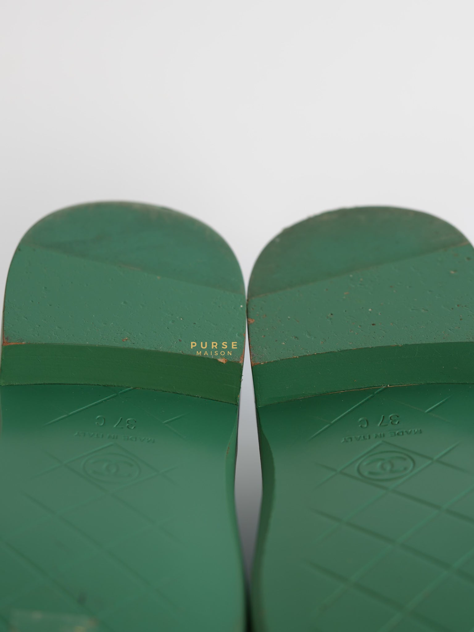 Turnlock Loafers Green Lambskin Size 37 EU (23cm) | Purse Maison Luxury Bags Shop