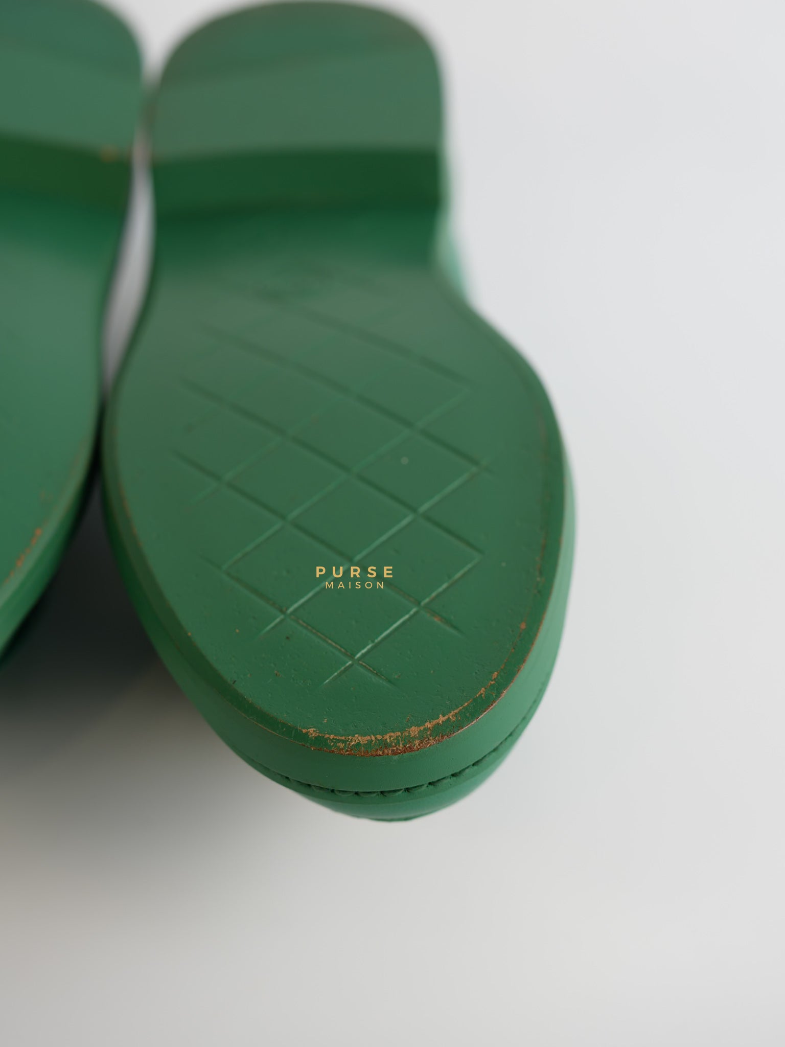 Turnlock Loafers Green Lambskin Size 37 EU (23cm) | Purse Maison Luxury Bags Shop