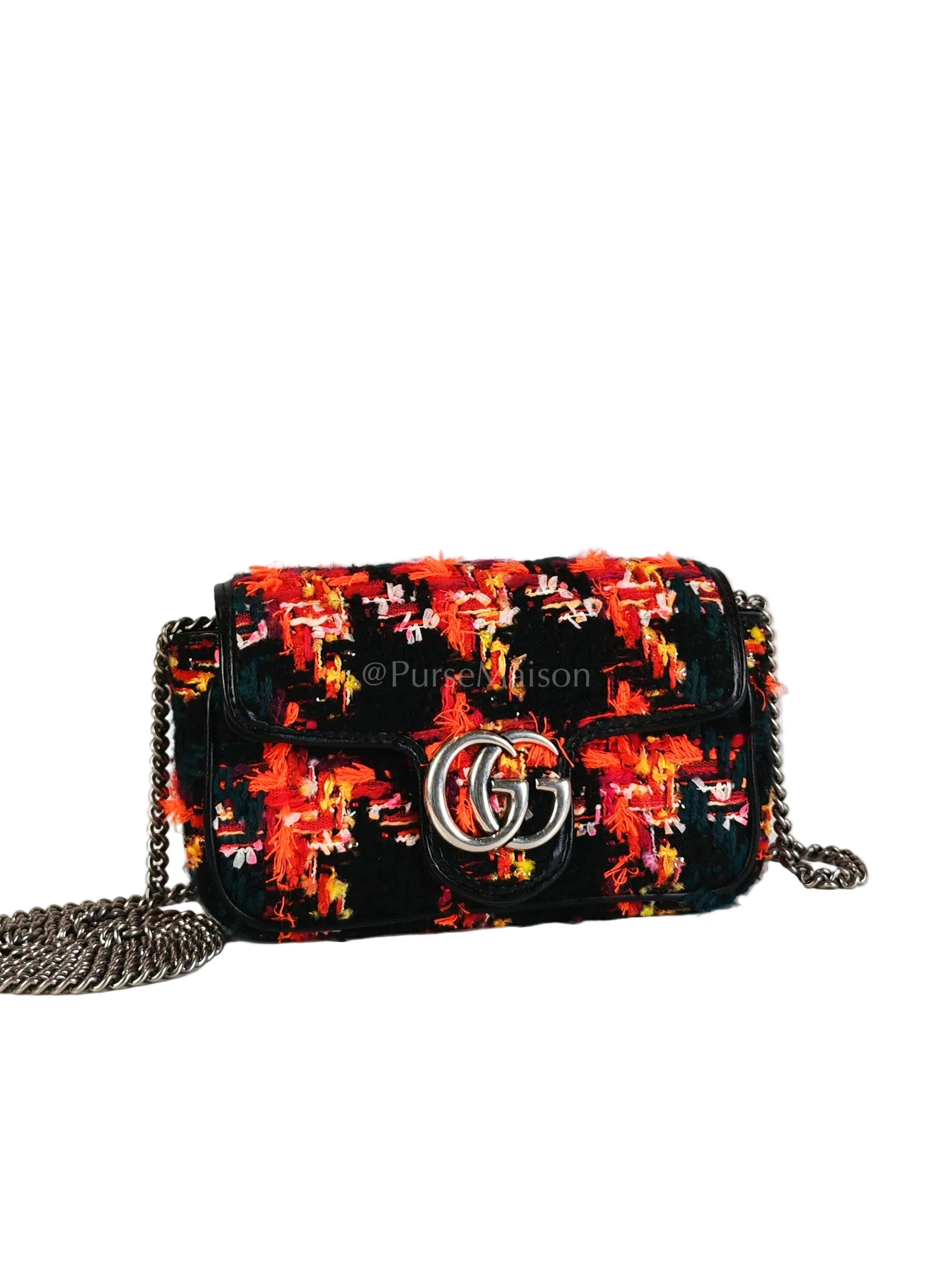 Tweed Multicolor Marmont Super Mini Chain Bag | Purse Maison Luxury Bags Shop