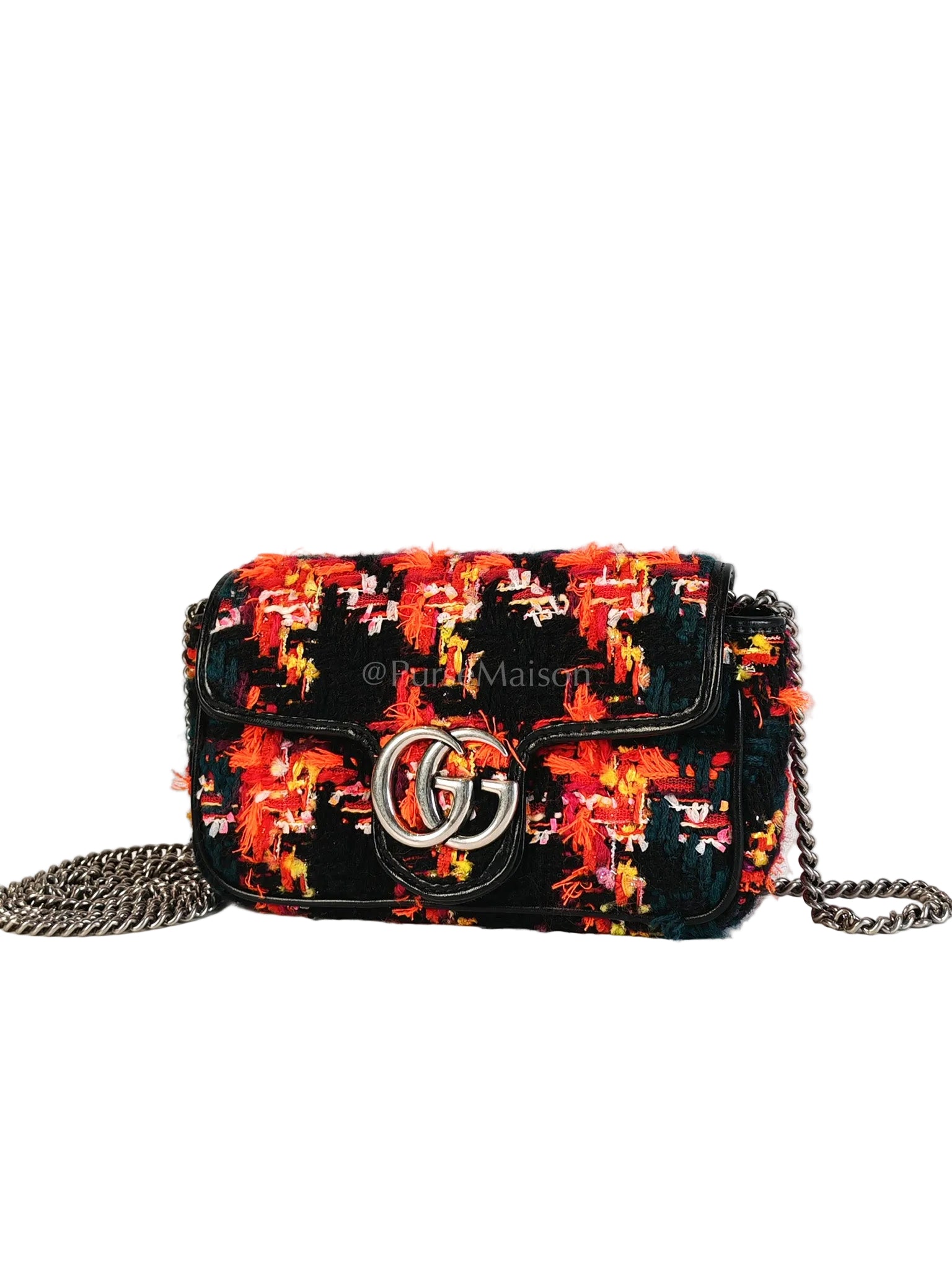 Tweed Multicolor Marmont Super Mini Chain Bag | Purse Maison Luxury Bags Shop