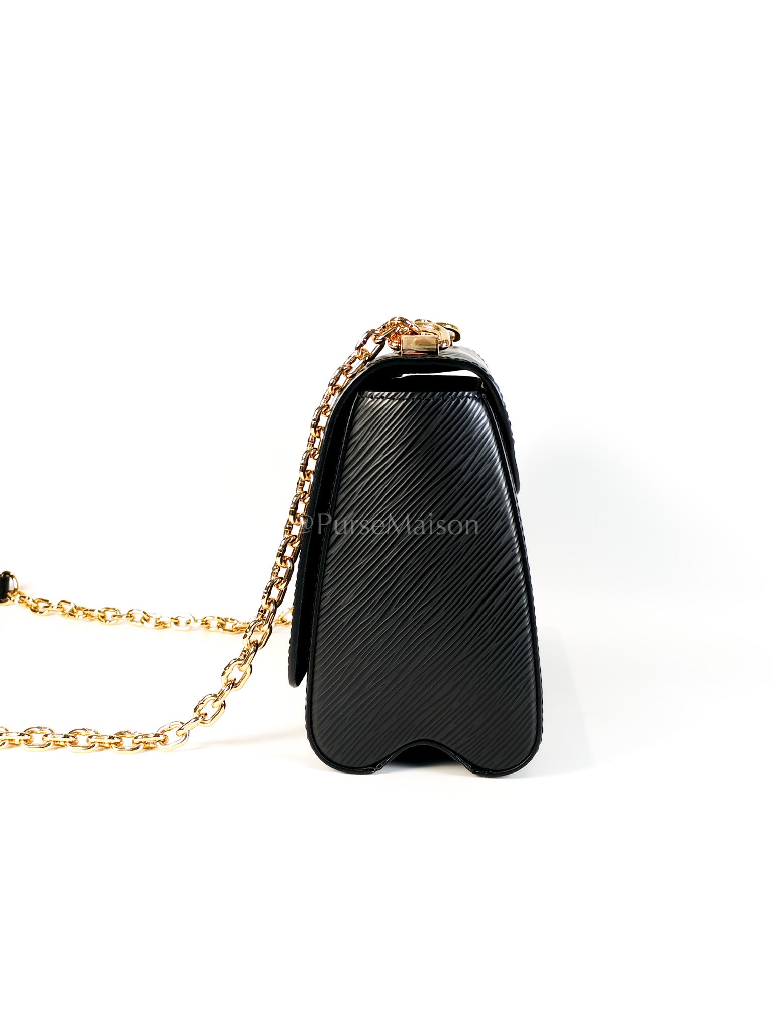 Twist Lock MM in Black Epi Leather Gold Hardware (Microchip) | Purse Maison Luxury Bags Shop