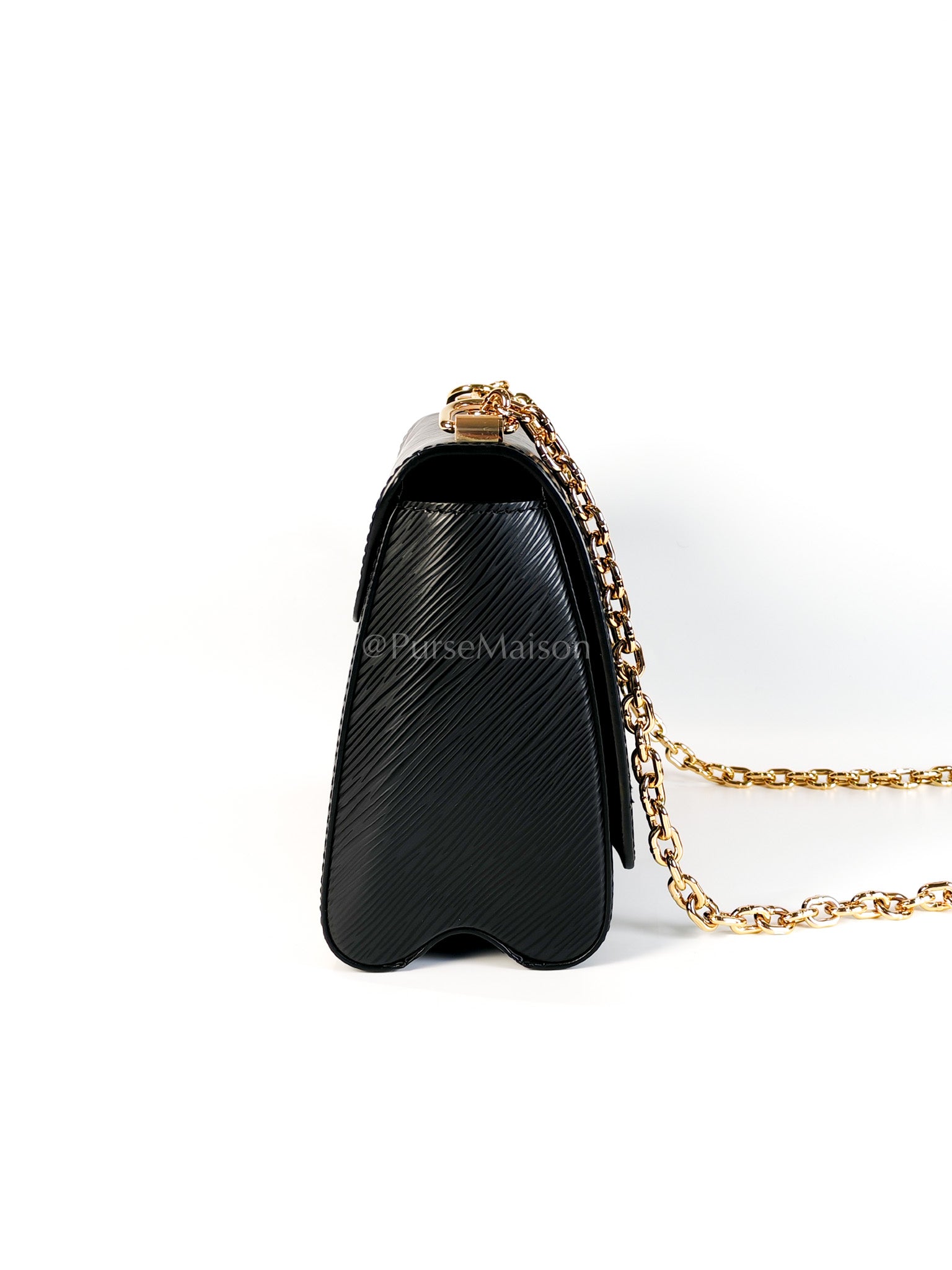 Twist Lock MM in Black Epi Leather Gold Hardware (Microchip) | Purse Maison Luxury Bags Shop