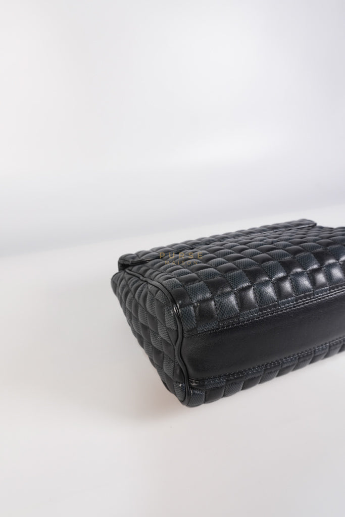 Twist Lock MM in Damier Graphite Calf Leather (Microchipped) | Purse Maison Luxury Bags Shop