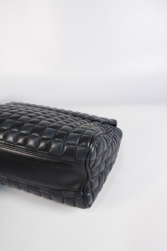 Twist Lock MM in Damier Graphite Calf Leather (Microchipped) | Purse Maison Luxury Bags Shop