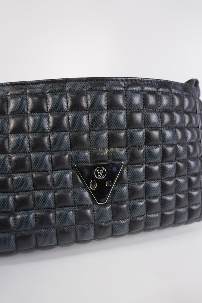 Twist Lock MM in Damier Graphite Calf Leather (Microchipped) | Purse Maison Luxury Bags Shop