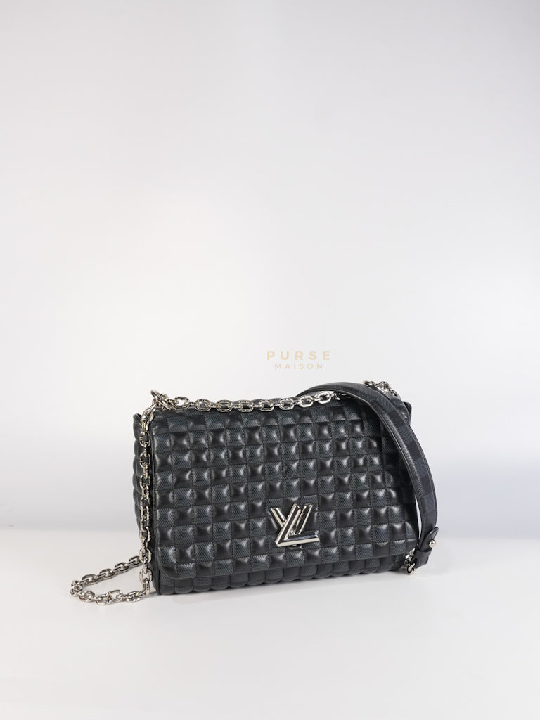 Twist Lock MM in Damier Graphite Calf Leather (Microchipped) | Purse Maison Luxury Bags Shop