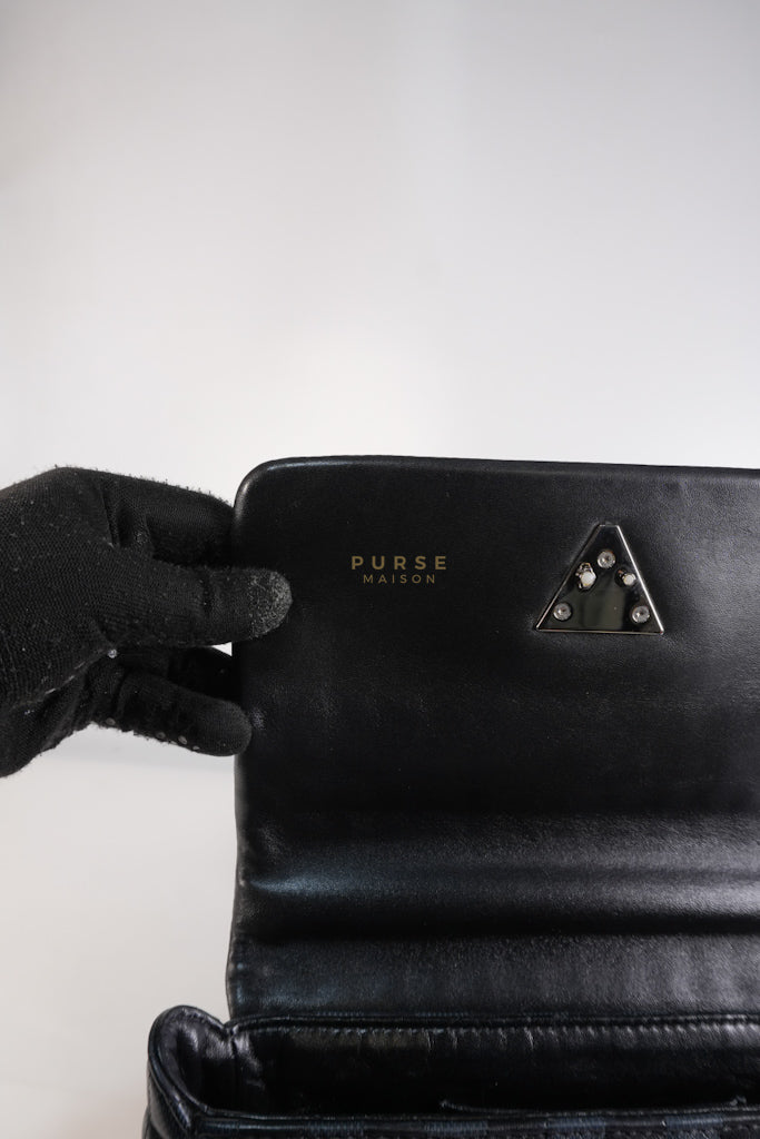 Twist Lock MM in Damier Graphite Calf Leather (Microchipped) | Purse Maison Luxury Bags Shop