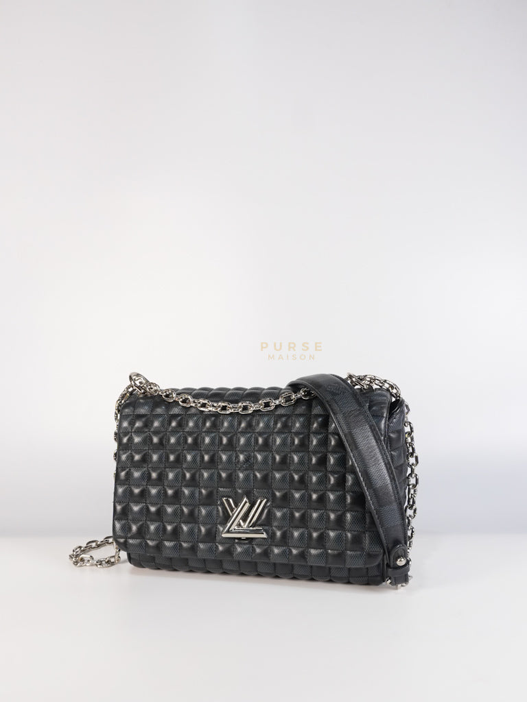 Twist Lock MM in Damier Graphite Calf Leather (Microchipped) | Purse Maison Luxury Bags Shop