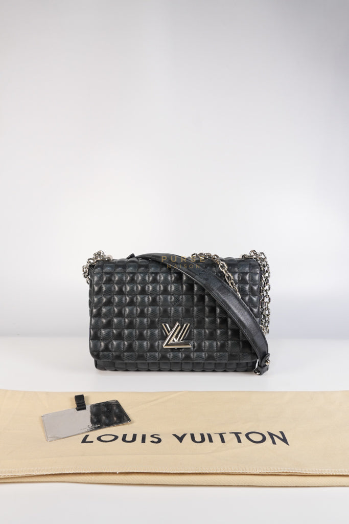 Twist Lock MM in Damier Graphite Calf Leather (Microchipped) | Purse Maison Luxury Bags Shop