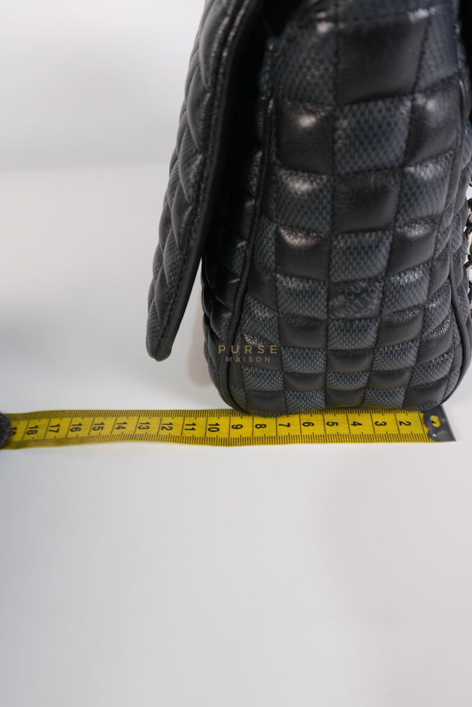 Twist Lock MM in Damier Graphite Calf Leather (Microchipped) | Purse Maison Luxury Bags Shop