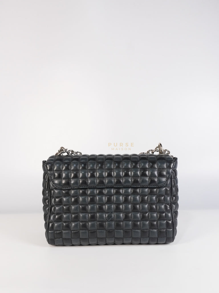 Twist Lock MM in Damier Graphite Calf Leather (Microchipped) | Purse Maison Luxury Bags Shop