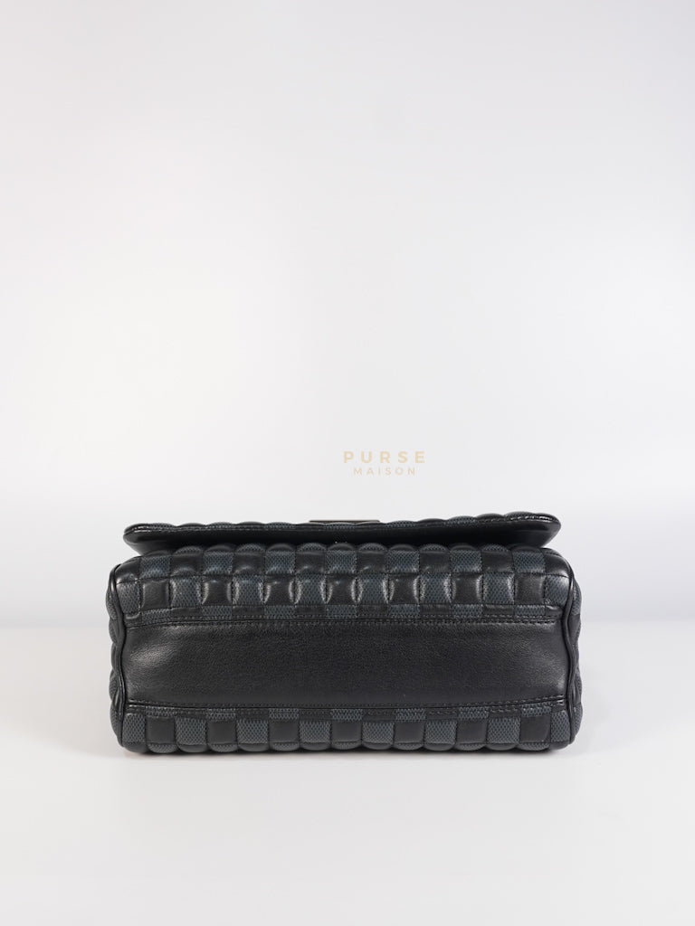 Twist Lock MM in Damier Graphite Calf Leather (Microchipped) | Purse Maison Luxury Bags Shop
