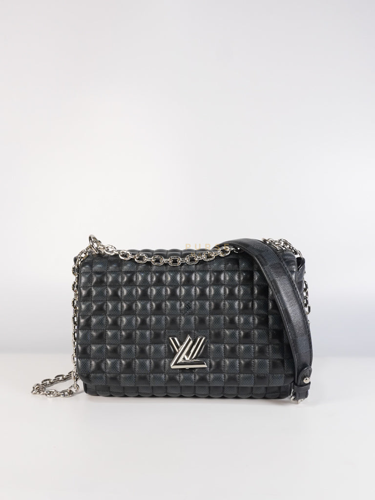 Twist Lock MM in Damier Graphite Calf Leather (Microchipped) | Purse Maison Luxury Bags Shop