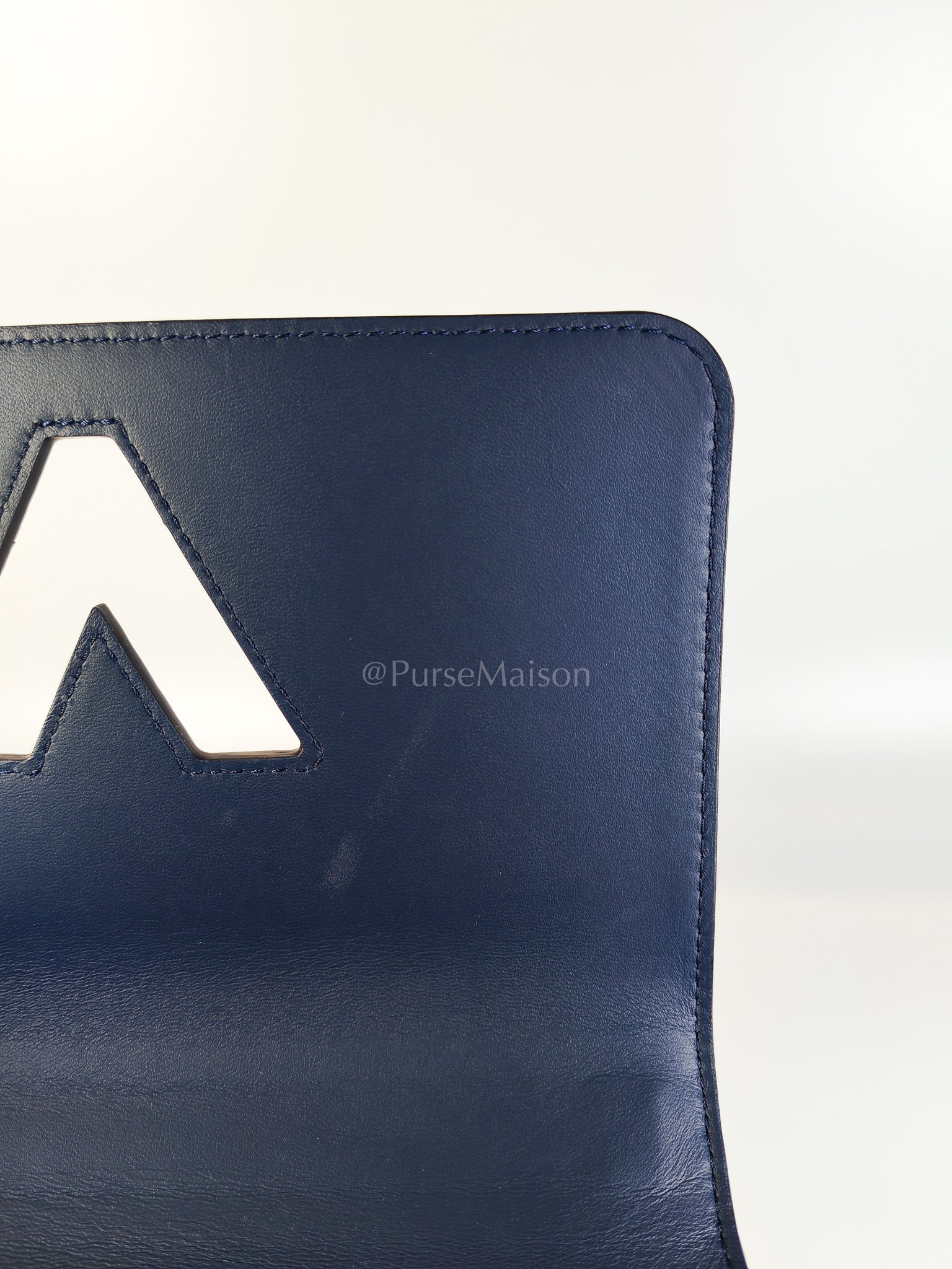 Twist Lock MM in Indigo Epi Leather and Gold Hardware (Microchip) | Purse Maison Luxury Bags Shop