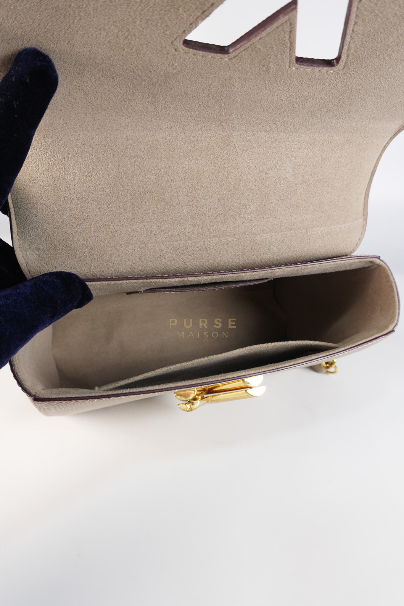 Twist Lock MM Shoulder Bag in Gallet Epi Leather Gold Hardware | Purse Maison Luxury Bags Shop