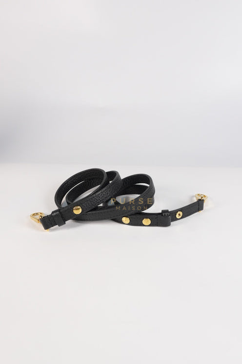 Twist Scrunchie MM in Black Grained Calfskin Leather Crossbody Bag | Purse Maison Luxury Bags Shop