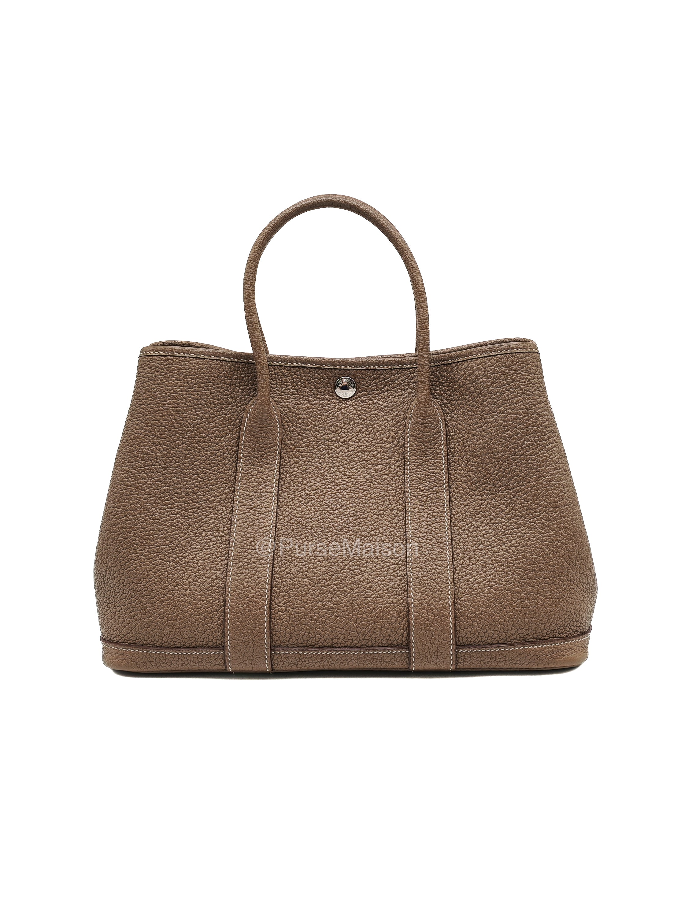 Hermes Garden Party Tote (GPT) 30 in Etoupe Negonda Leather and Palladium Hardware Stamp Y (2020)