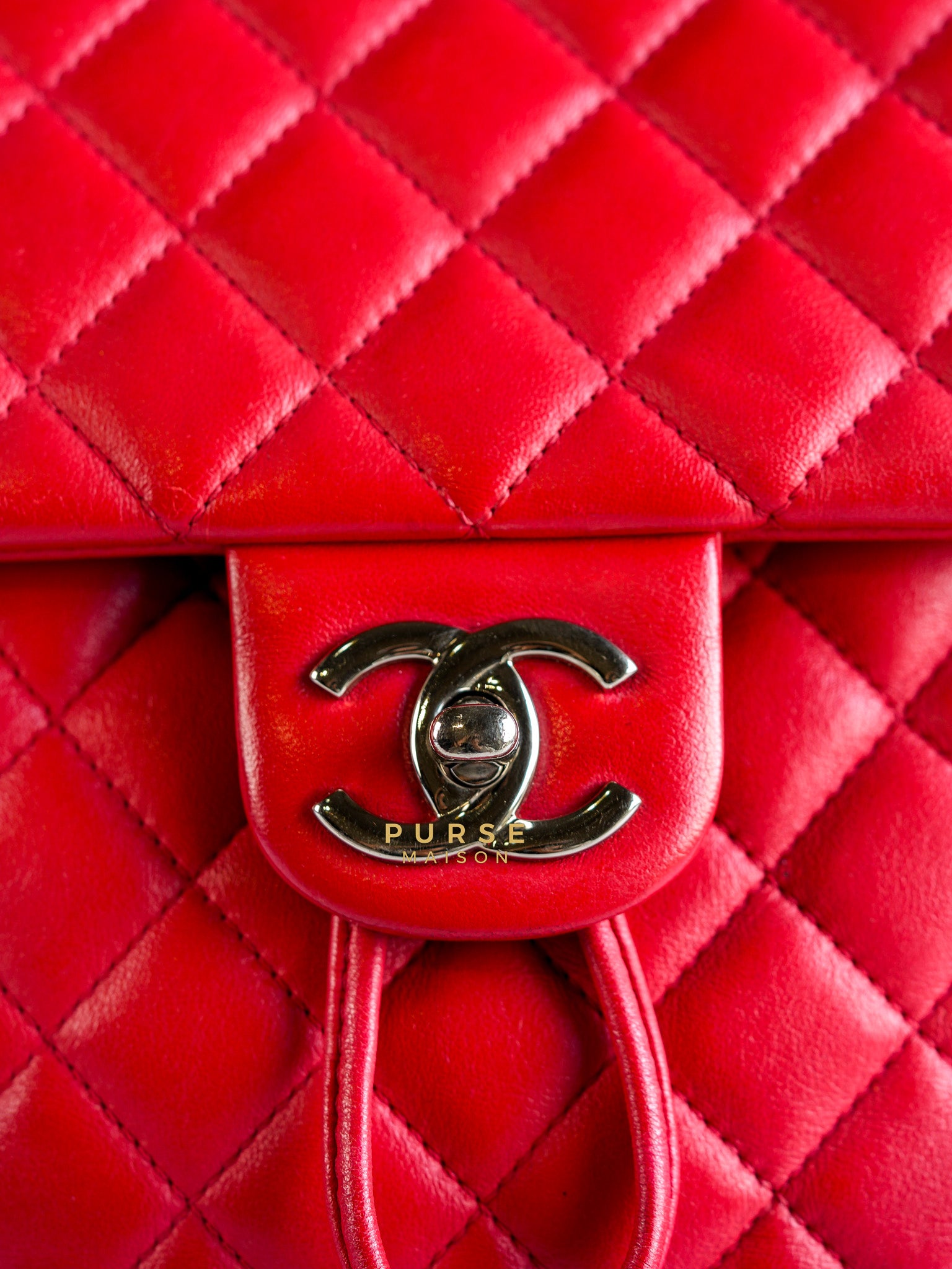 Urban Spirit Red Lambskin Leather and Silver Hardware Series 22 | Purse Maison Luxury Bags Shop