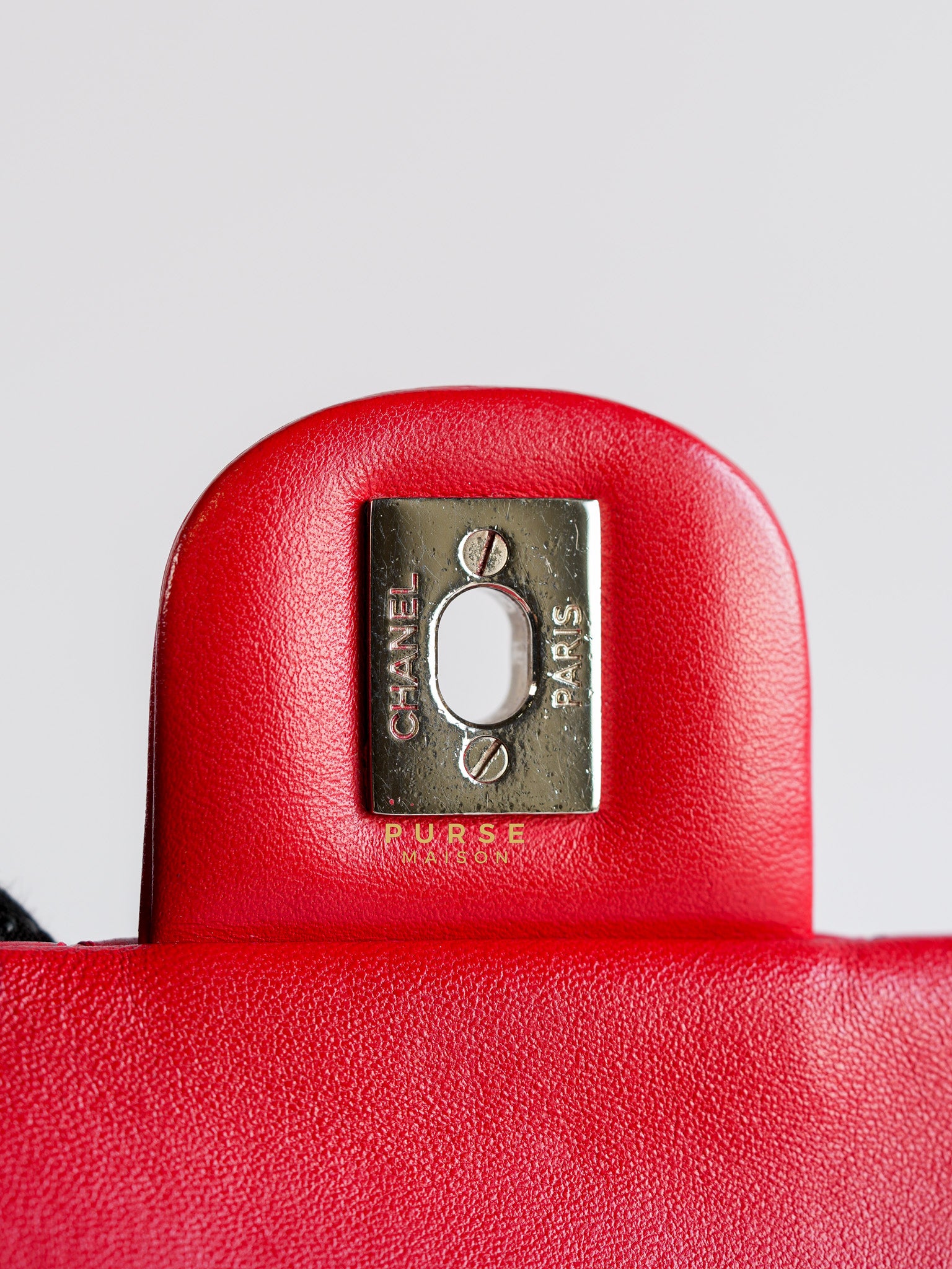 Urban Spirit Red Lambskin Leather and Silver Hardware Series 22 | Purse Maison Luxury Bags Shop