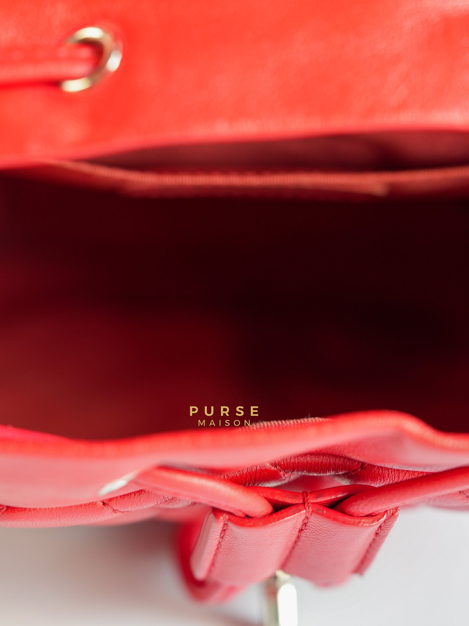 Urban Spirit Red Lambskin Leather and Silver Hardware Series 22 | Purse Maison Luxury Bags Shop