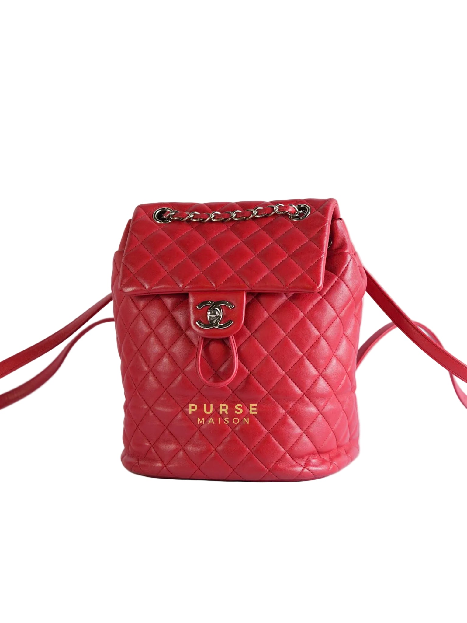 Urban Spirit Red Lambskin Leather and Silver Hardware Series 22 | Purse Maison Luxury Bags Shop