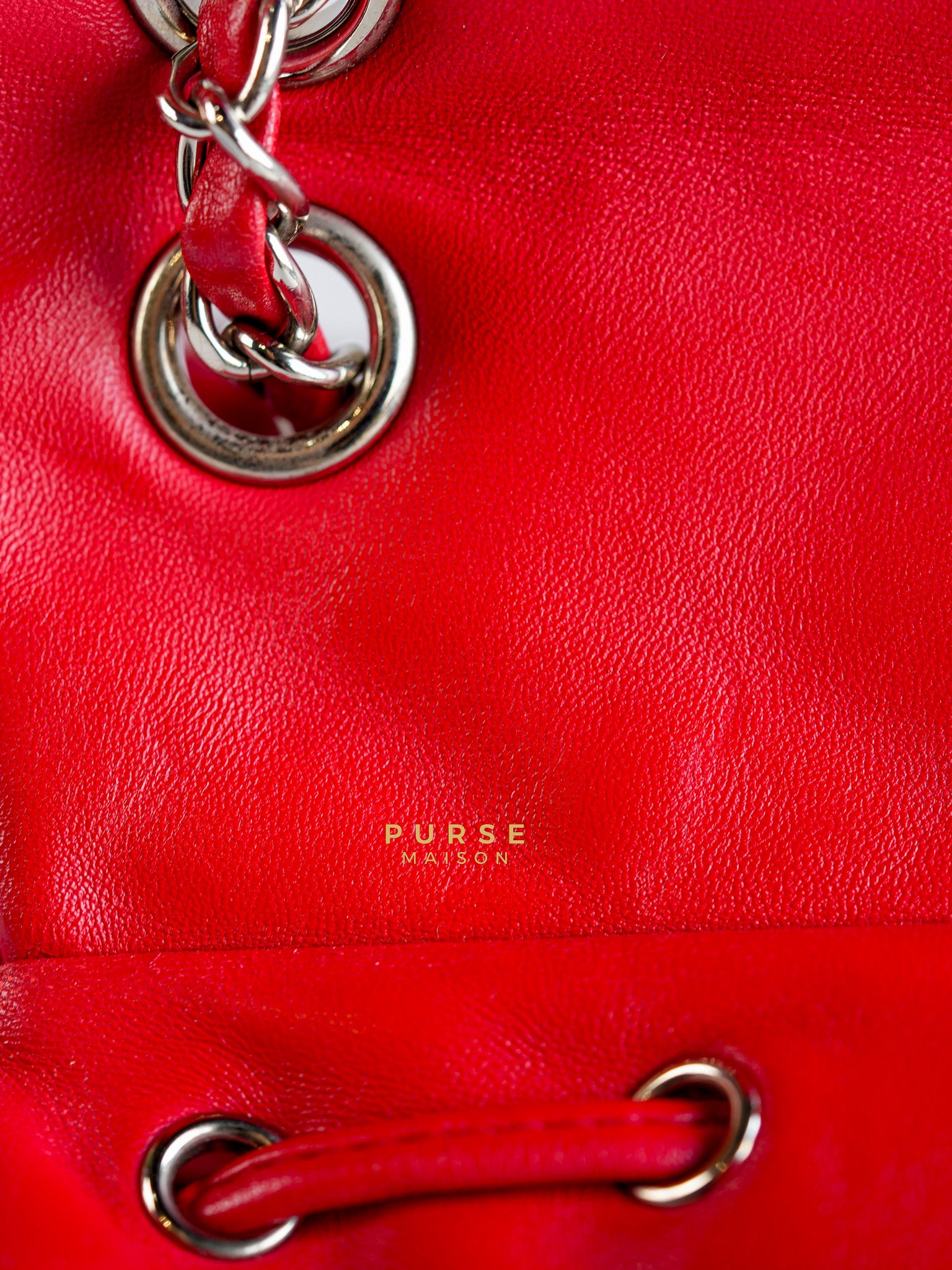 Urban Spirit Red Lambskin Leather and Silver Hardware Series 22 | Purse Maison Luxury Bags Shop
