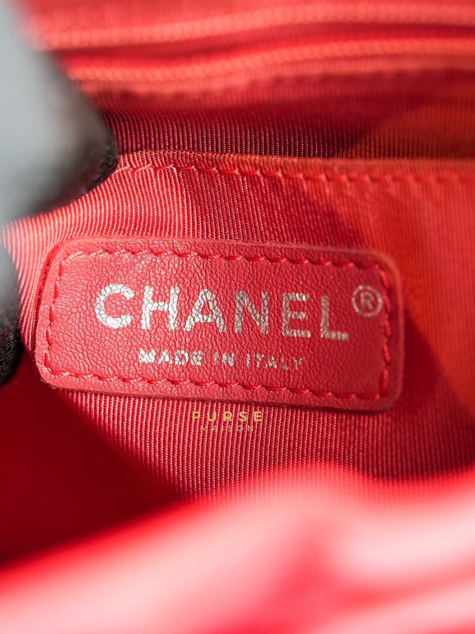 Urban Spirit Red Lambskin Leather and Silver Hardware Series 22 | Purse Maison Luxury Bags Shop