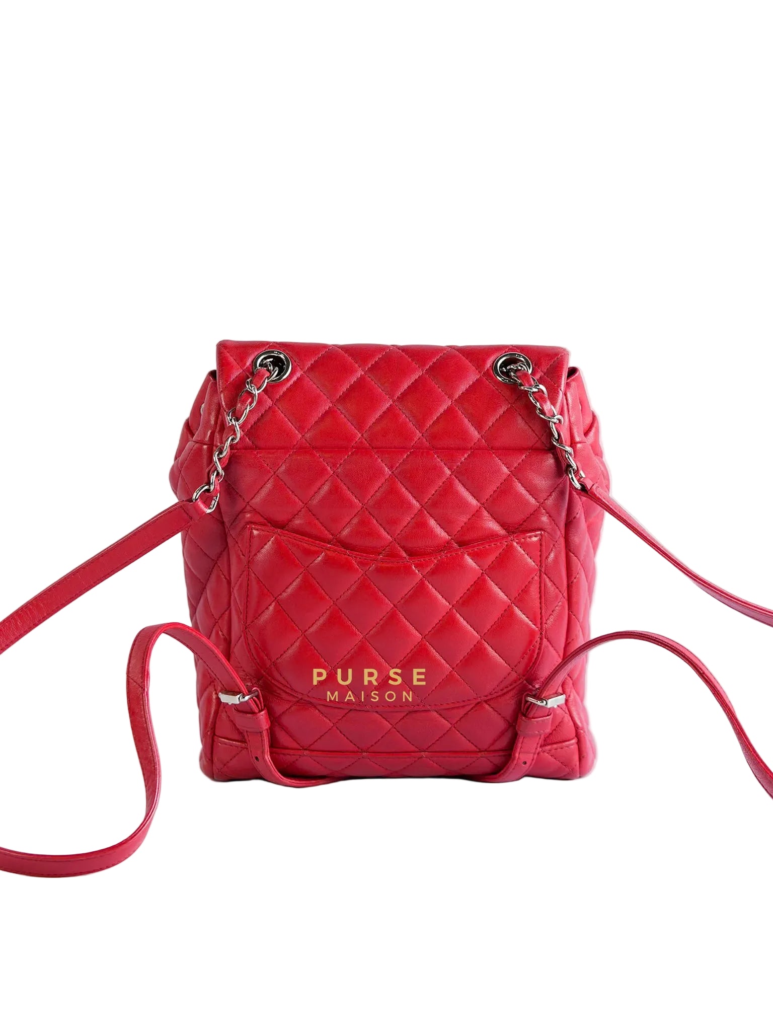 Urban Spirit Red Lambskin Leather and Silver Hardware Series 22 | Purse Maison Luxury Bags Shop