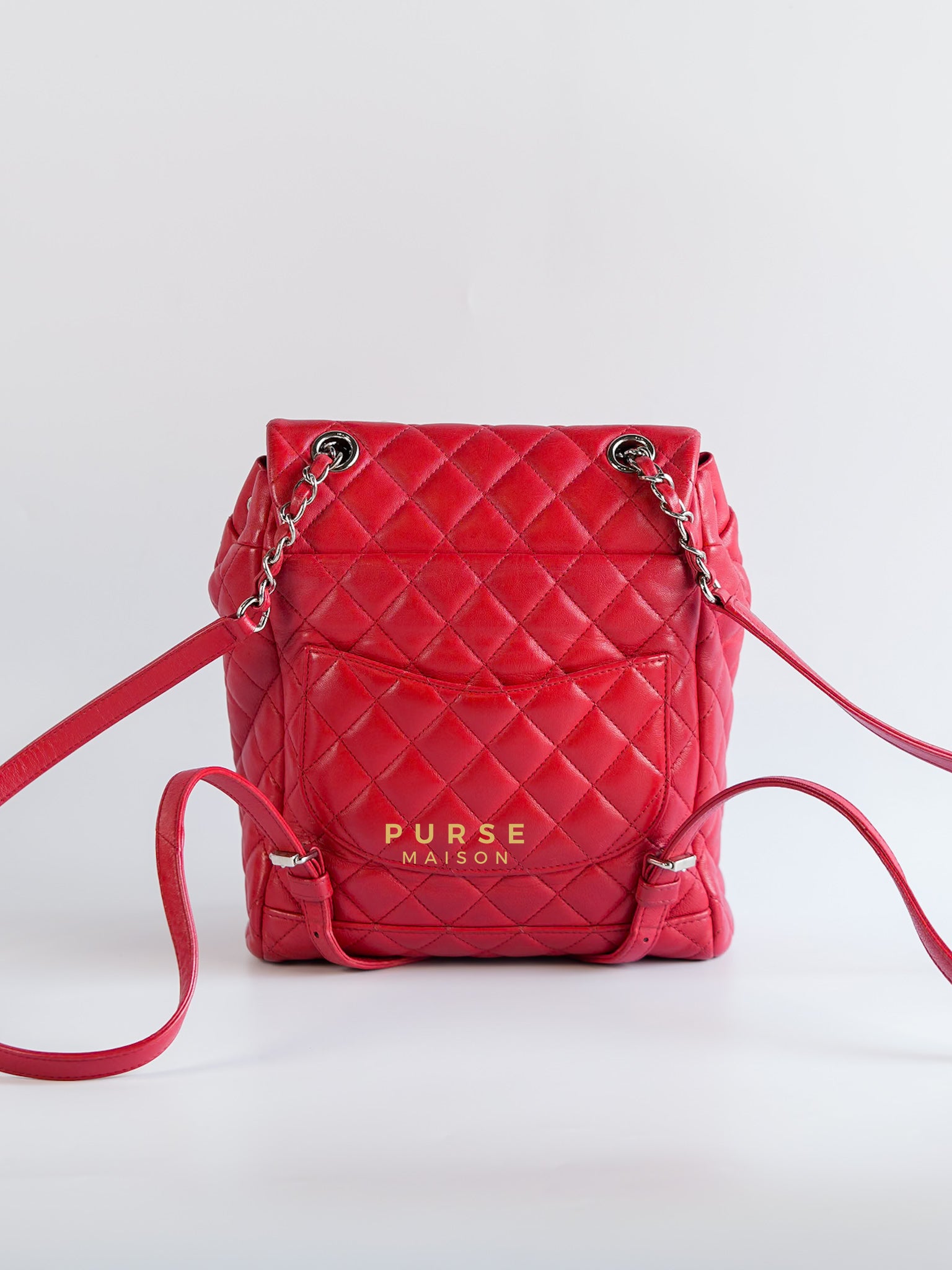 Urban Spirit Red Lambskin Leather and Silver Hardware Series 22 | Purse Maison Luxury Bags Shop