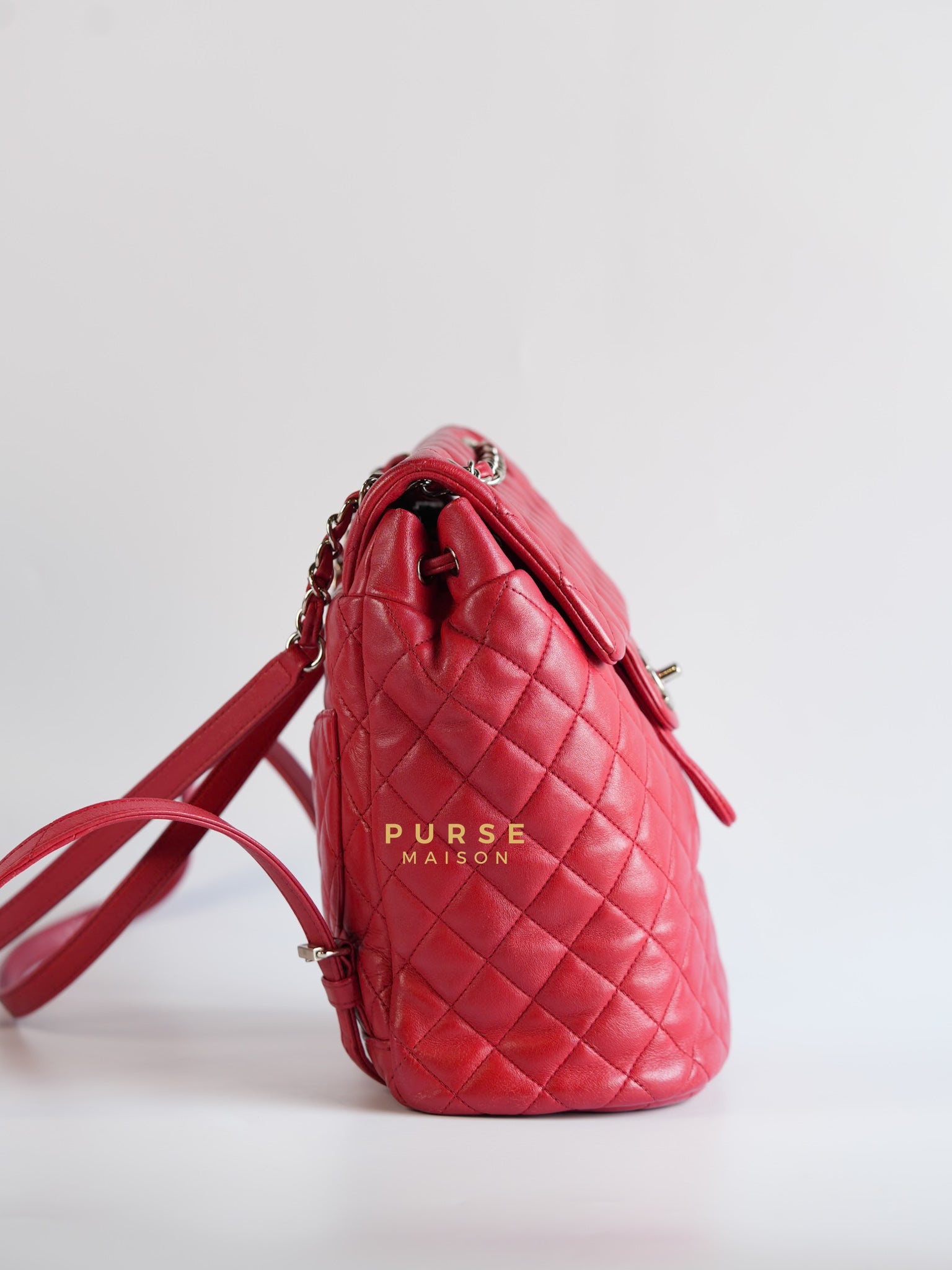 Urban Spirit Red Lambskin Leather and Silver Hardware Series 22 | Purse Maison Luxury Bags Shop