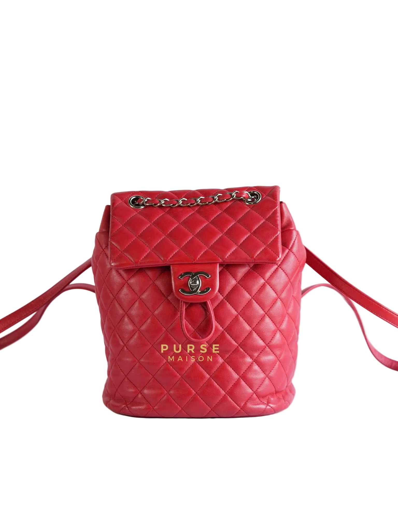 Urban Spirit Red Lambskin Leather and Silver Hardware Series 22 | Purse Maison Luxury Bags Shop