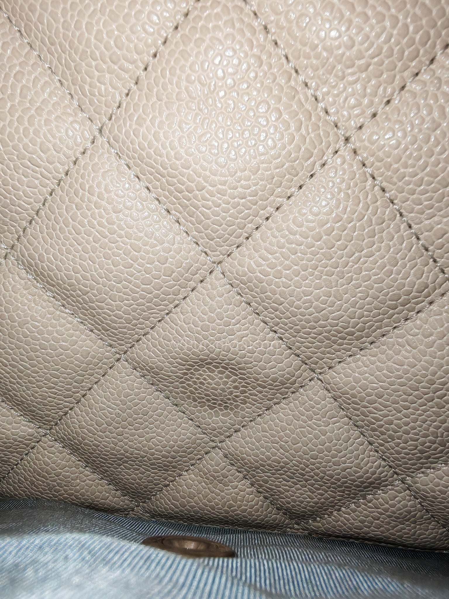 French Riviera in Beige Quilted Caviar Leather and Silver Hardware Seires 18